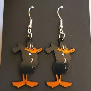 Handmade Daffy Duck Dangle Earrings